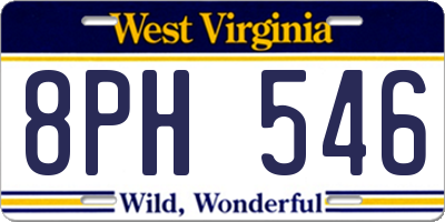 WV license plate 8PH546