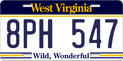 WV license plate 8PH547