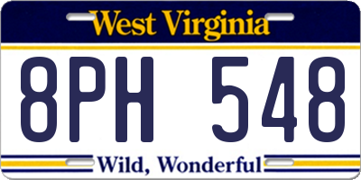 WV license plate 8PH548