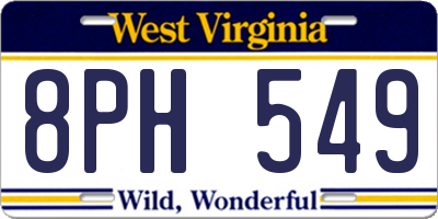 WV license plate 8PH549