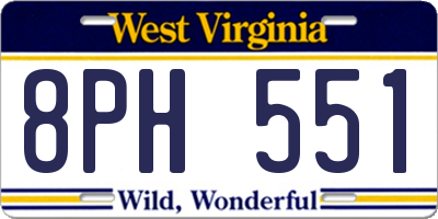 WV license plate 8PH551