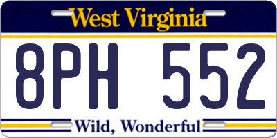WV license plate 8PH552