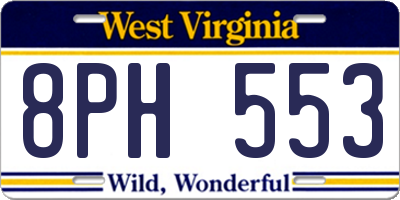 WV license plate 8PH553