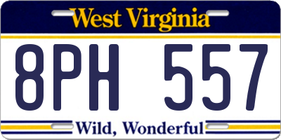 WV license plate 8PH557