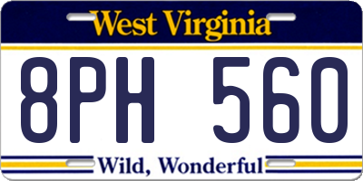 WV license plate 8PH560