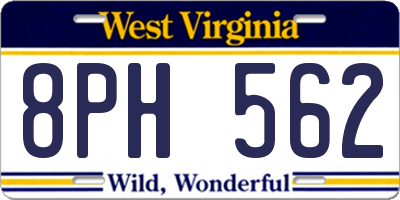 WV license plate 8PH562