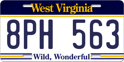WV license plate 8PH563