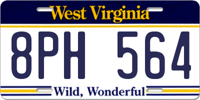 WV license plate 8PH564