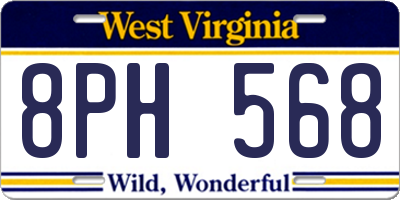 WV license plate 8PH568