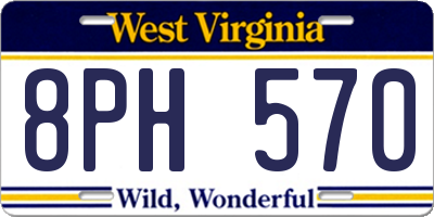WV license plate 8PH570