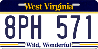 WV license plate 8PH571
