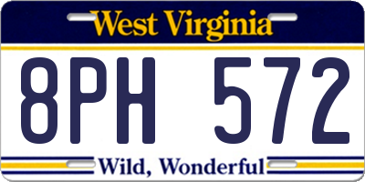 WV license plate 8PH572