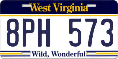WV license plate 8PH573