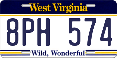 WV license plate 8PH574