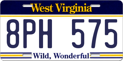 WV license plate 8PH575