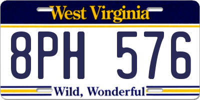 WV license plate 8PH576