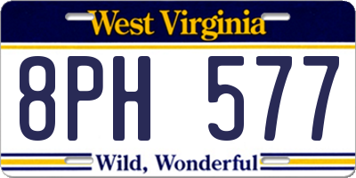 WV license plate 8PH577
