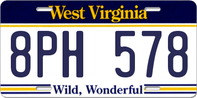 WV license plate 8PH578