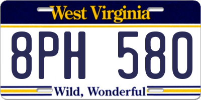 WV license plate 8PH580
