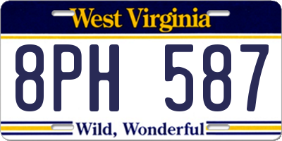 WV license plate 8PH587
