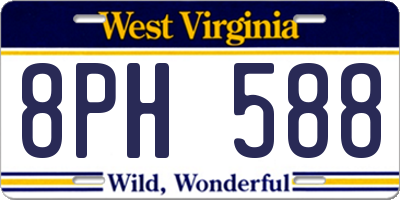 WV license plate 8PH588