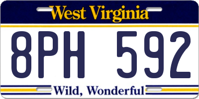WV license plate 8PH592