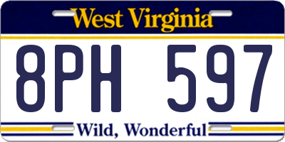 WV license plate 8PH597