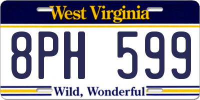 WV license plate 8PH599