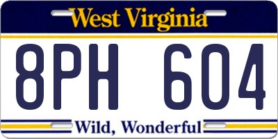 WV license plate 8PH604
