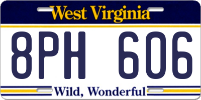 WV license plate 8PH606