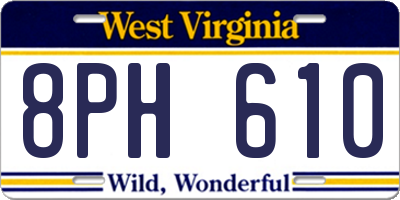 WV license plate 8PH610