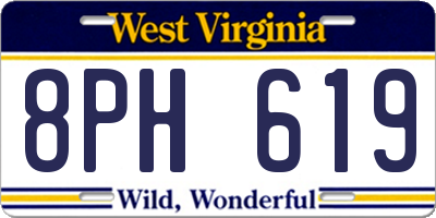 WV license plate 8PH619