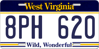 WV license plate 8PH620
