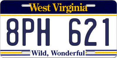 WV license plate 8PH621