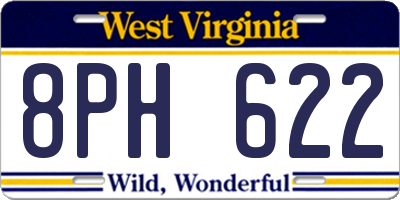 WV license plate 8PH622