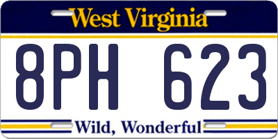 WV license plate 8PH623