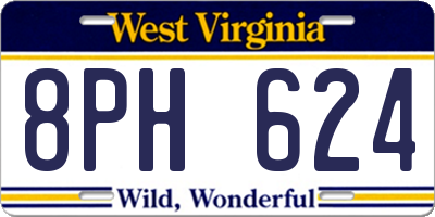 WV license plate 8PH624