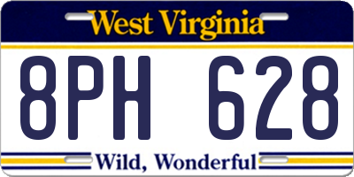 WV license plate 8PH628