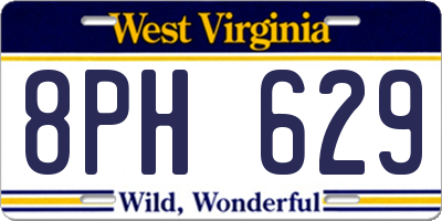 WV license plate 8PH629