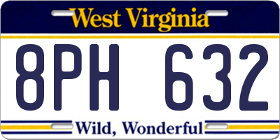 WV license plate 8PH632