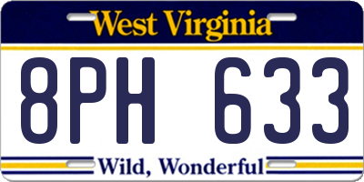 WV license plate 8PH633