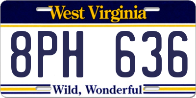 WV license plate 8PH636
