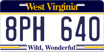 WV license plate 8PH640