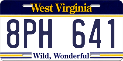 WV license plate 8PH641