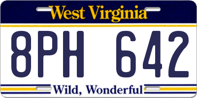 WV license plate 8PH642
