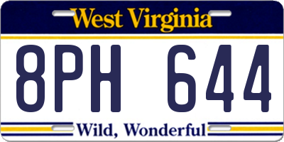 WV license plate 8PH644