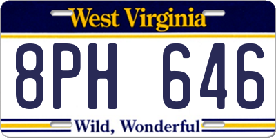 WV license plate 8PH646