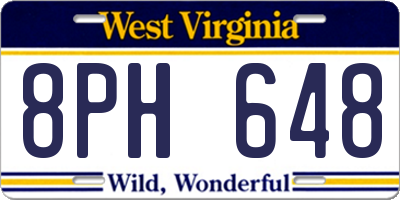 WV license plate 8PH648