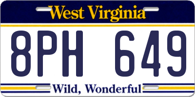 WV license plate 8PH649