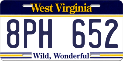 WV license plate 8PH652